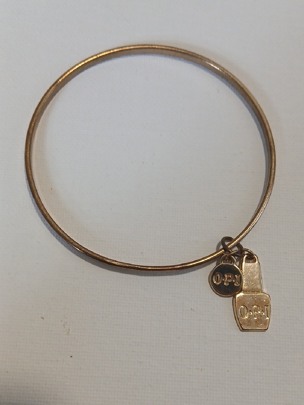 OPI Gold-Tone Charm Bangle Bracelet with Nail Polish Charms
